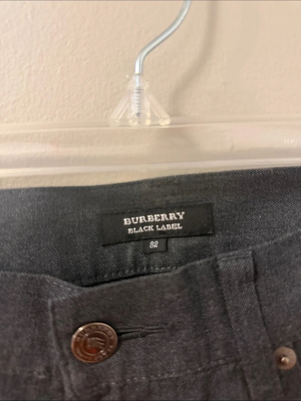 Vintage Burberry Black Label Men's Washed Black Denim Jeans 34/30